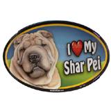 Dog Breed Image Magnet Oval Shar Pei
