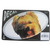 Oval Vinyl Dog Decal Yorkie Picture