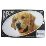 Oval Vinyl Dog Decal Golden Retriever Picture