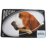 Oval Vinyl Dog Decal Basset Hound Picture