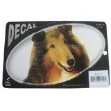Oval Vinyl Dog Decal Collie Picture