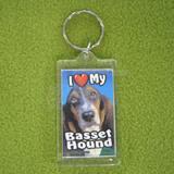 Plastic Keyring Basset Hound