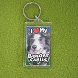 Plastic Keyring Border Collie