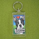 Plastic Keyring Boston Terrier