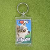 Plastic Keyring Chihuahua Multi Color