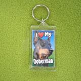 Plastic Keyring Doberman