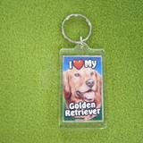 Plastic Keyring Golden Retriever