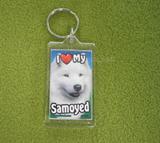 Plastic Keyring Samoyed