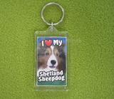 Plastic Keyring Shetland Sheepdog