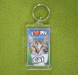 Plastic Keyring Cat Tortoise Shell