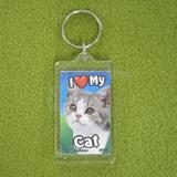 Plastic Keyring Cat Mix Breed