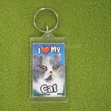 Plastic Keyring Cat Persian Mix