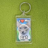 Plastic Keyring Cat Siamese Light