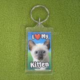 Plastic Keyring Kitten Siamese