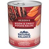 Natural Balance Sweet Potato and Bison Canned Dog Food each