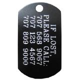 Engraved ID Tag Large Military Black