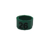 Poultry Numbered Leg Bandette Green Size 9 (single band)