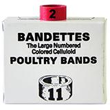 Poultry Numbered Leg Bands Red Size 11 Numbered 1-25