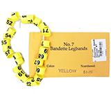Poultry Numbered Leg Bands Yellow Size 7 Numbered 51-75