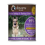 Dave's 95% Premium Meat Canned Dog Food Turkey 13oz case