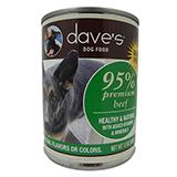 Dave's 95% Premium Meats Canned Dog Food Beef 13oz each