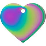 Engraved ID Tag Rainbow Heart Large