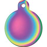 Engraved ID Tag Rainbow Circle Large