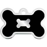 Engraved ID Tag Large Bone Black Epoxy