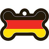 Engraved ID Tag Large Bone German Flag