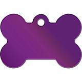 Engraved ID Tag Large Bone Bright Purple