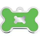 Engraved ID Tag Large Bone Neon Green Epoxy