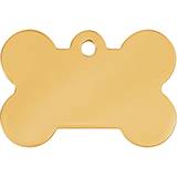 Engraved ID Tag Large Bone Polished Gold