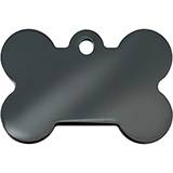 Engraved ID Tag Large Bone Smokey Black