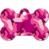 Engraved ID Tag Large Bone Pink Camo