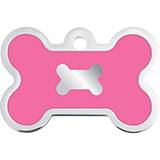 Engraved ID Tag Large Bone Pink Epoxy