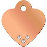 Engraved ID Tag Small Heart Rose Gold with Black Stones