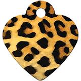 Engraved ID Tag Small Heart Leopard