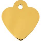 Engraved ID Tag Small Heart Polished Gold