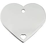 Engraved ID Tag Large Heart Pierced