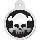 Engraved ID Tag Large Circle Raised Shamrock