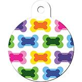 Engraved ID Tag Large Circle Multiple Bones
