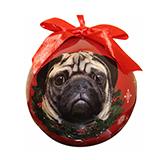 E&S Imports Shatterproof Animal Ornament Pug