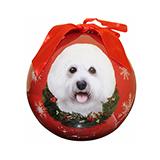 E&S Imports Shatterproff Animal Ornament Bichon Frise