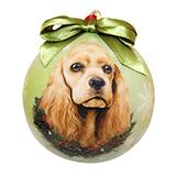 E&S Imports Shatterproof Animal Ornament Cocker Spaniel Buff