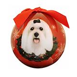 E&S Imports Shatterproof Animal Ornaments Maltese