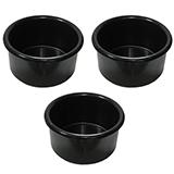 Crock-Style Plastic Bird Dish Black 16 oz 3 Pack