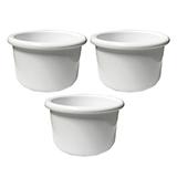 Crock-Style Plastic Bird Dish White 16 oz 3 Pack