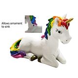 Sitting Rainbow Unicorn Aquarium Ornament