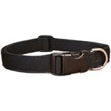 Basic Black Hemp Adjustable 1/2-inch Dog Collar 8-14-inch