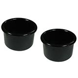 Crock-Style Plastic Bird Dish Black 16 oz Two Pack